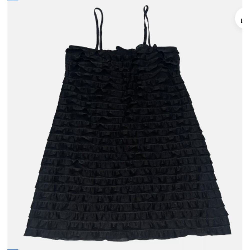 Victoria Secret Women Medium Black Mini Ruffled Slip Dress Sabrina Carpenter Y2K
